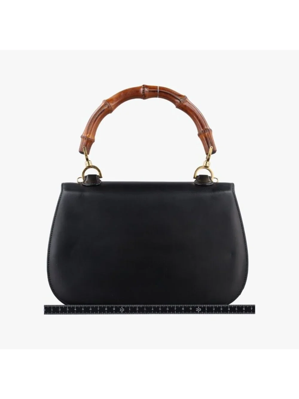 Gucci Bamboo Black Leather Handbag